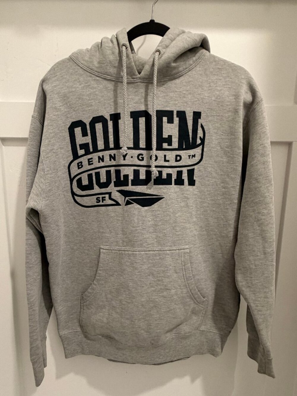 Benny Gold Golden Hoodie Gray Pullover Sweatshirt SF Streetwear Men's Medium